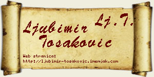 Ljubimir Tošaković vizit kartica